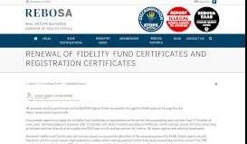 
							         renewal of fidelity fund certificates and registration certificates - Rebosa								  
							    