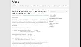 
							         RENEWAL OF NEW MEDICAL INSURANCE POLICY FOR 2017-18 ...								  
							    