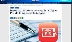 
							         Renta 2016: Cómo conseguir la Cl@ve PIN de la Agencia Tributaria								  
							    