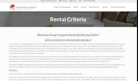 
							         Rental Qualification Criteria - Westrom Group Property Management								  
							    