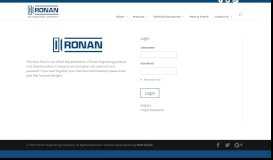 
							         Rep Login - Ronan - Ronan Engineering								  
							    