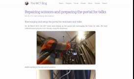 
							         Repairing scissors and preparing the portal for talks | The blog of MCT								  
							    