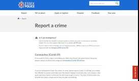 
							         Report a crime - Essex Police								  
							    