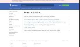 
							         Report a Problem | Facebook Help Center | Facebook								  
							    