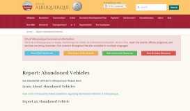 
							         Report: Abandoned Vehicles — City of Albuquerque								  
							    