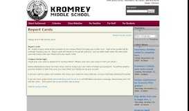 
							         Report Cards | Kromrey Middle School								  
							    