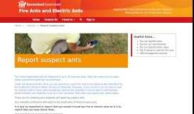 
							         Report suspect ants · Fire Ants Portal								  
							    