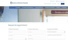 
							         Request An Appointment | Boston Children's Hospital								  
							    