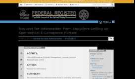 
							         Request for Information From Suppliers Selling on ... - Federal Register								  
							    