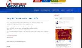 
							         Request for Patient Records - Orthopaedic Associates								  
							    