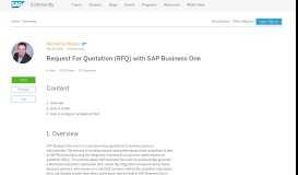 
							         Request For Quotation (RFQ) with SAP Business One | SAP Blogs								  
							    