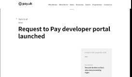 
							         Request to Pay developer portal launched - Pay.UK								  
							    