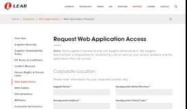 
							         Request Web Application Access | Lear Corporation								  
							    