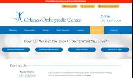 
							         Request Your Appointment - Contact Orlando Orthopaedic Center								  
							    