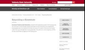 
							         Requesting a Roommate - Valdosta State University								  
							    