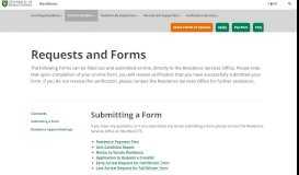
							         Requests and Forms - Residence - University of Saskatchewan								  
							    