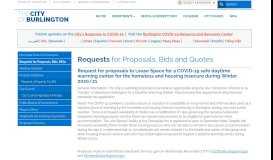 
							         Requests for Proposals, Bids and Quotes | City of Burlington, Vermont								  
							    