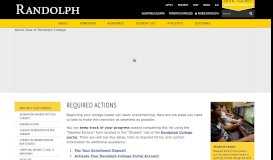 
							         Required Actions - New First-Year Students - Randolph College								  
							    