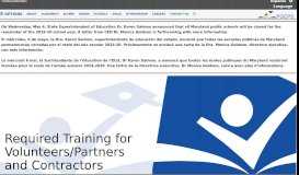 
							         Required Training for Volunteers and Contractors - PGCPS								  
							    