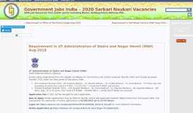 
							         Requirement in UT Administration of Dadra and Nagar Haveli (DNH ...								  
							    