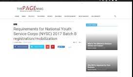
							         Requirements for National Youth Service Corps (NYSC) 2017 Batch B ...								  
							    