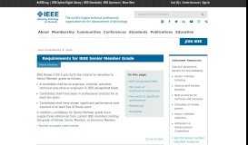 
							         Requirements for Senior Member Grade - IEEE								  
							    