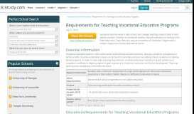 
							         Requirements for Teaching Vocational Education Programs - Study.com								  
							    