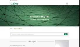 
							         Research and Reports | CBRE								  
							    