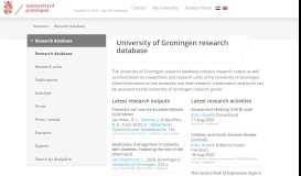 
							         Research database Home Research database - University of Groningen								  
							    