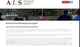 
							         Research Grants - Australian Linguistic Society								  
							    