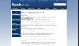 
							         Research Integrity Officer (RIO) - Baruch College								  
							    