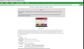 
							         Research Portal, King's College London - Registry of Open Access ...								  
							    