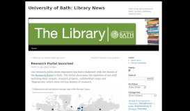
							         Research Portal launched | University of Bath: Library News								  
							    