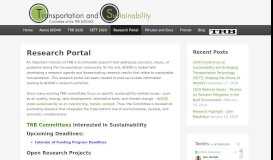
							         Research Portal - Transportation and Sustainability								  
							    