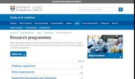 
							         Research programmes | University of St Andrews								  
							    