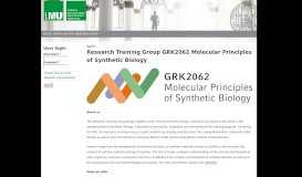
							         Research Training Group GRK2062 Molecular Principles of Synthetic ...								  
							    