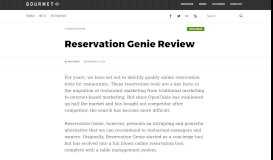 
							         Reservation Genie Review | Gourmet Marketing								  
							    