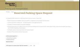 
							         Reserved Parking Space Request - Georgia Tech Parking								  
							    