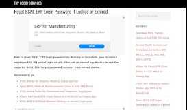 
							         Reset BSNL ERP Login Password if Locked or Expired								  
							    