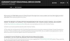 
							         Reset Password - Clermont County Educational Service Center								  
							    