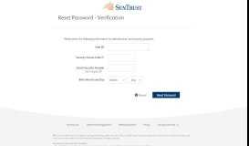 
							         Reset Password - Verification - SunTrust Online Banking								  
							    