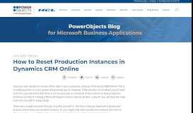 
							         Reset Production Instances in Dynamics CRM Online | Microsoft ...								  
							    