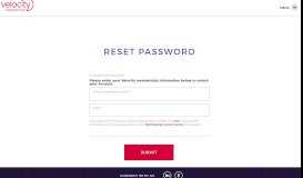 
							         Reset your My Velocity password. | Velocity Frequent Flyer								  
							    