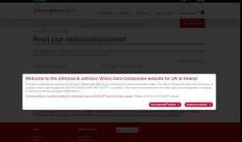 
							         Reset your myAccount password | Johnson and Johnson Vision Care ...								  
							    