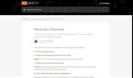 
							         Reset your Password | Ninety Help Center								  
							    