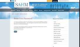 
							         Reset Your Password – SAHM								  
							    