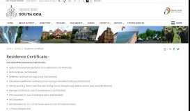 
							         Residence Certificate | South Goa District | India								  
							    