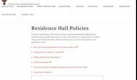 
							         Residence Hall Policies | Contracts | Housing | TTU								  
							    