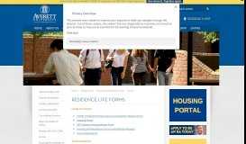 
							         Residence Life Forms | Averett University								  
							    