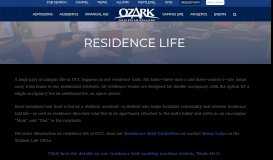 
							         Residence Life - Ozark Christian College								  
							    